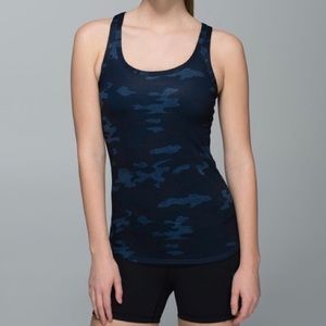 Lululemon Studio Racerback Camo Blue sz 6 {201}